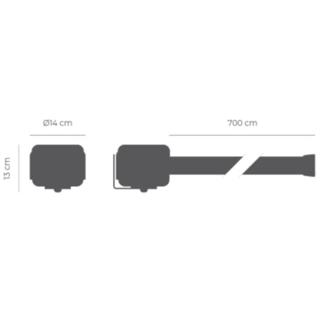 Ruban extensible lisse en textile de polyester de 7 mètres pour visser, avec boîtier en plastique et support pour son installati