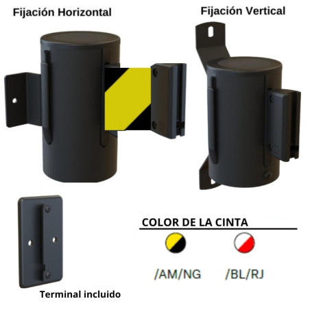 Nastro a strisce estensibile da 3 metri con custodia metallica. Disponibile in vari colori.
