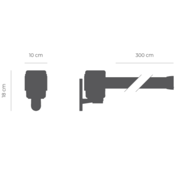 Ruban extensible de 3 mètres avec boîtier en plastique. Disponible en plusieurs couleurs.