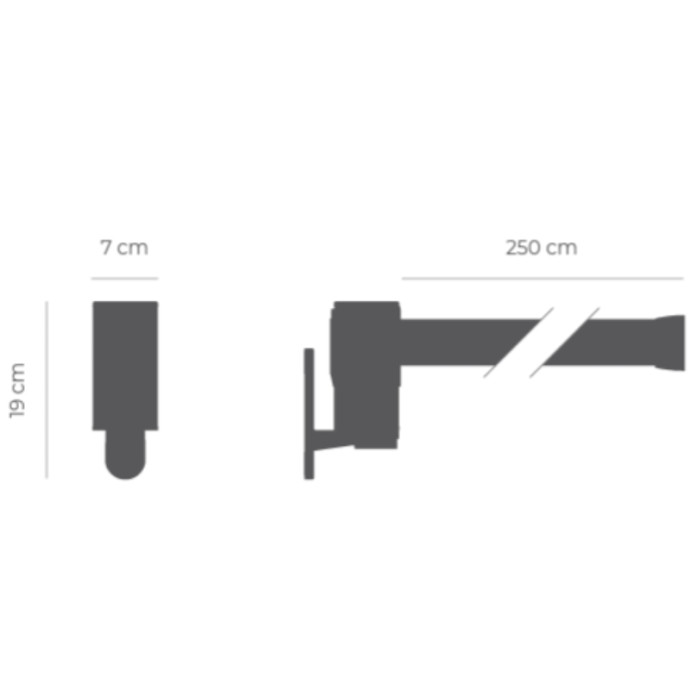 Ruban extensible de 2,5 mètres avec boîtier en plastique. Disponible en plusieurs couleurs.