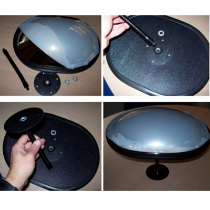 Miroir convexe hémisphérique d’intérieur 250 x 350 mm AVEC CACHE ARRIÈRE