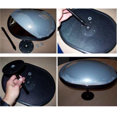 Miroir convexe hémisphérique d’intérieur 250 x 350 mm AVEC CACHE ARRIÈRE