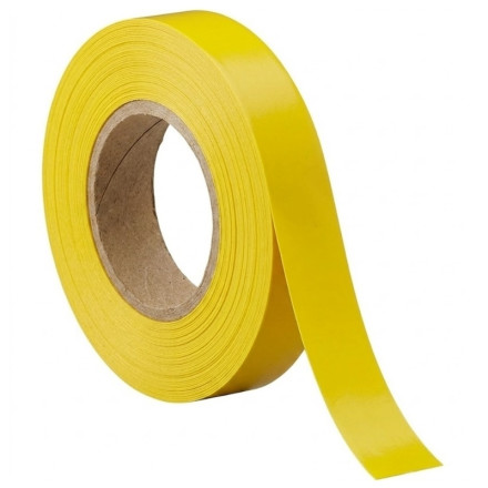 Fita para marcação de pavimento. 30 metros x 50 mm. Amarela.