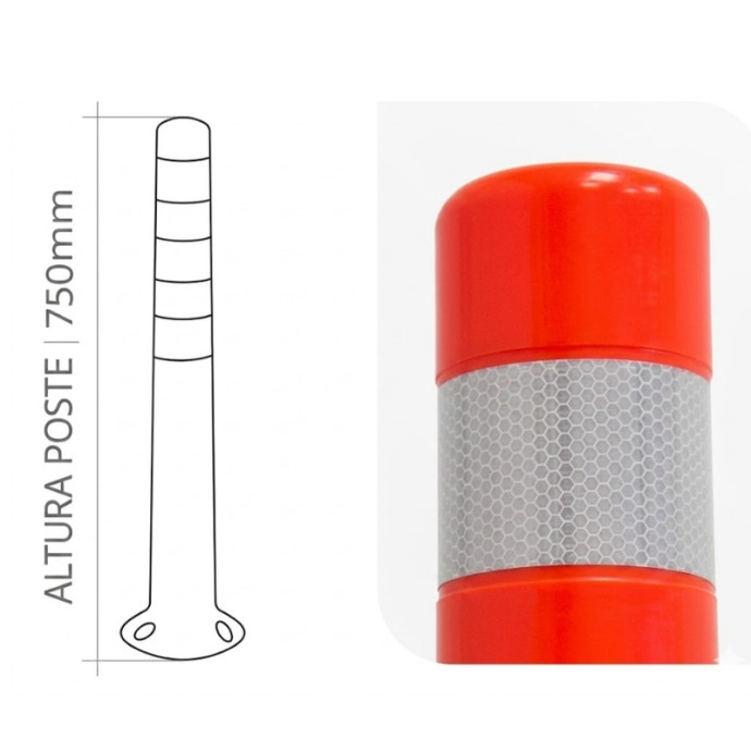 Poste Naranja flexible para atornillar, 750xØ80