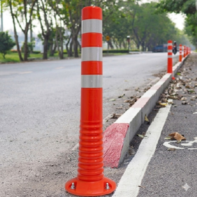 Poste flexível laranja para aparafusar, 750xØ80