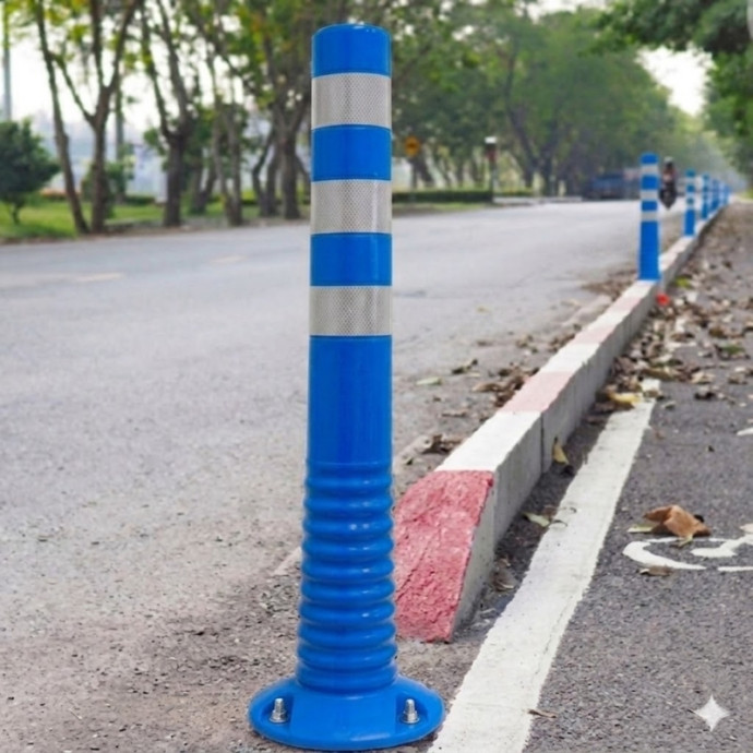 Poteau flexible bleu à visser, 750 x Ø80