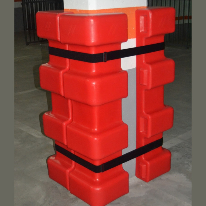 Protezione per angoli e colonne, rosso, altezza 1200 x lati 290x290.
