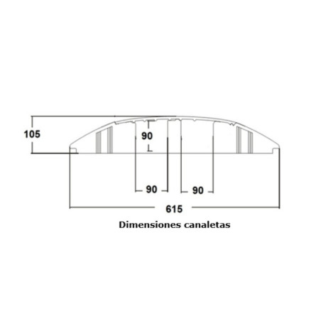 Hose protector with 2 channels, 900x615x105mm