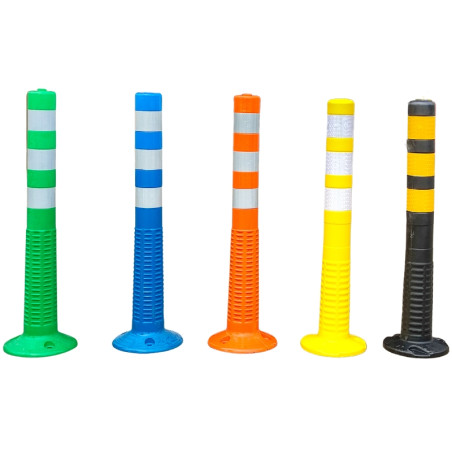 Black flexible post for screwing, 750xØ80mm.