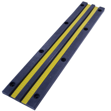 Protetor de parede de garagem de borracha com refletores, 1000x200x25mm.