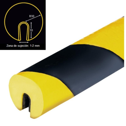 Protetor de borda pequeno A/N. Ø 20 x 1000mm. Borda 10x1-2mm.