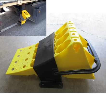 Suporte plástico para calço amarelo GRANDE de camião