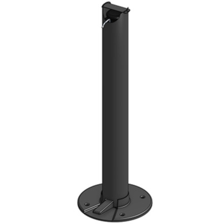 Dispensador negro con pedal para gel hidroalcohólico