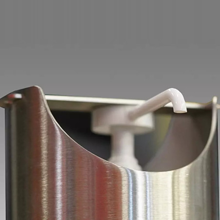 Distributeur en inox avec pédale pour gel hydroalcoolique