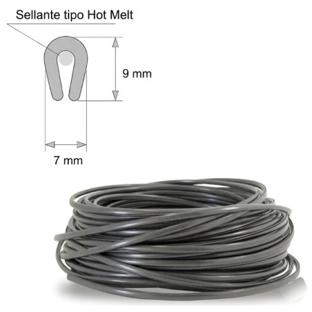 Protective roll for very small profiles. 50 m roll. Gray.