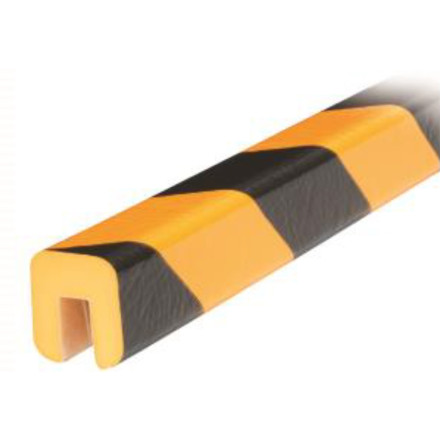 Protetor de arestas amarelo e preto, 1 m, tipo “G”