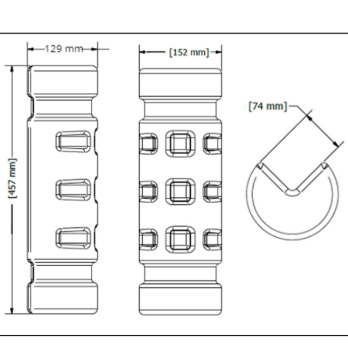 Shelving corner protector for uprights up to 75 mm.