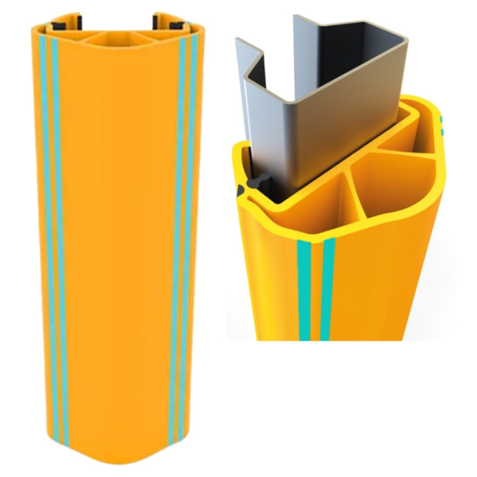 Shelf support protector for cold environments. Height 600mm.