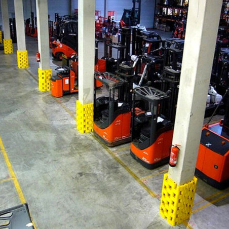 Protetor modular para colunas e paredes de várias formas e tamanhos.