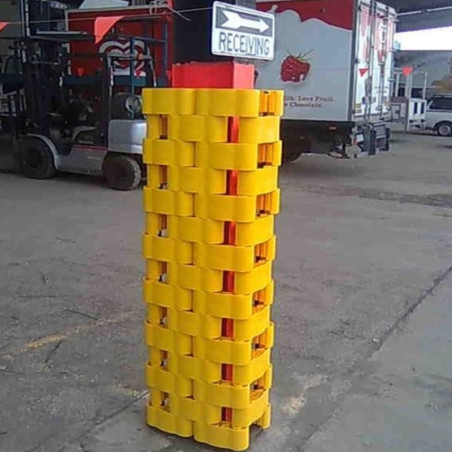 Protetor modular para colunas e paredes de várias formas e tamanhos.
