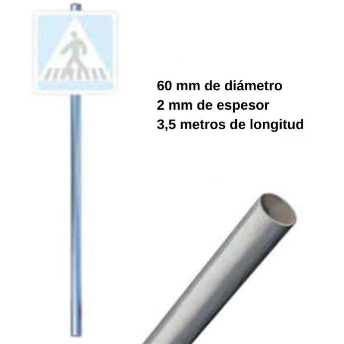 Supporti per specchi e segnali stradali con diverse misure e fissaggi.
