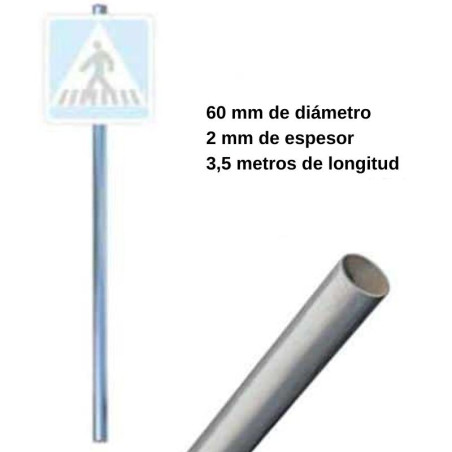 Supporti per specchi e segnali stradali con diverse misure e fissaggi.