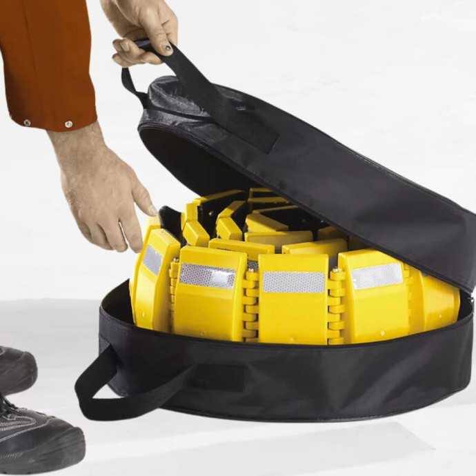 Portable yellow speed bump.