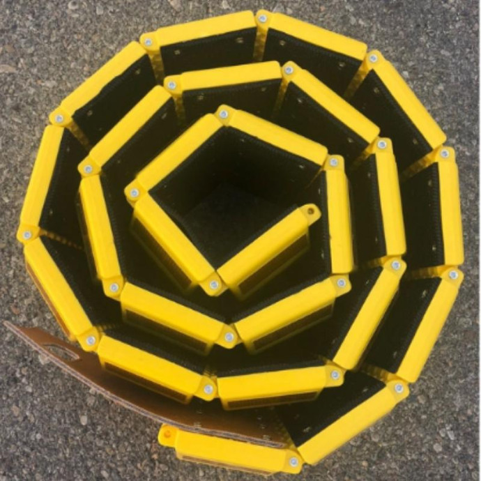 Portable yellow speed bump.