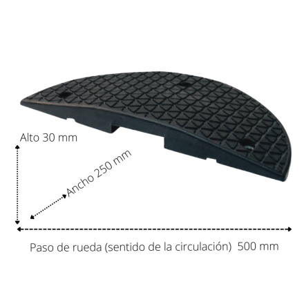 Rubber female side drain. 250x500x30mm