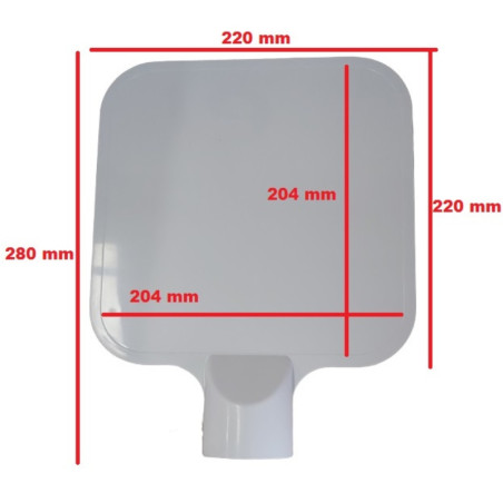 White sign for pole 304-0069. 220x220mm