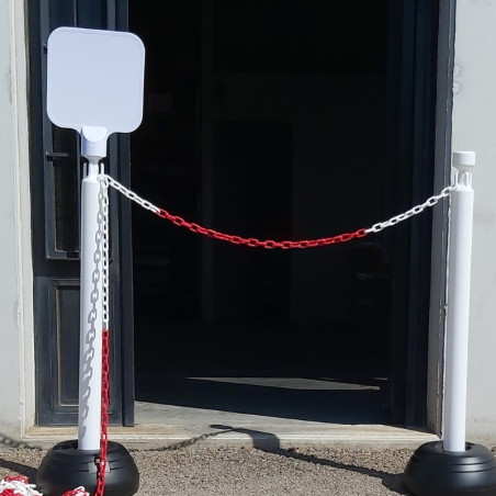 White sign for pole 304-0069. 220x220mm