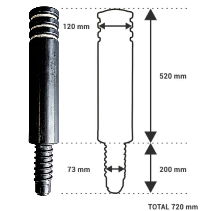 Pilona fija flexible de polietileno, 520xØ120mm