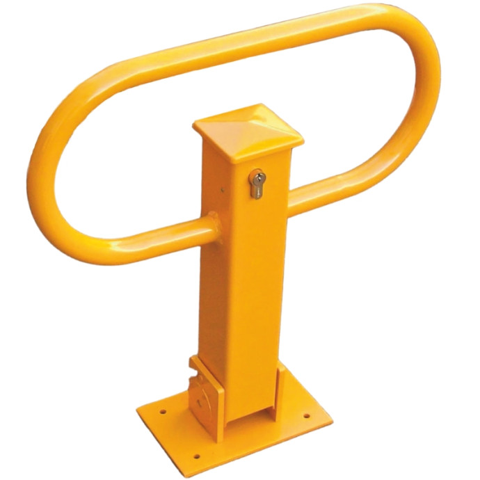 Folding barrier with lock, yellow.