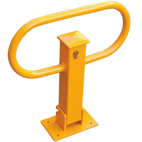 Folding barrier with lock, yellow.