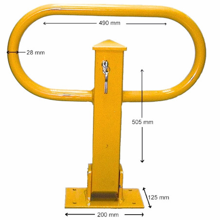 Folding barrier with lock, yellow.