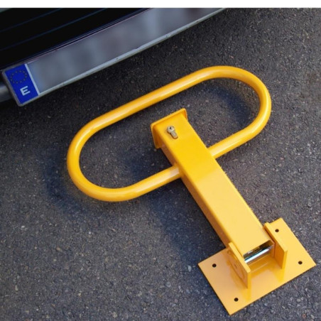 Folding barrier with lock, yellow.