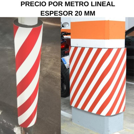 Metro de proteção ignífuga vermelha e branca para INTERIOR com espessura de 20 mm.