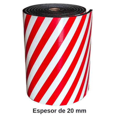 Red and white fireproof protection mat for INDOOR use. Thickness: 20 mm.