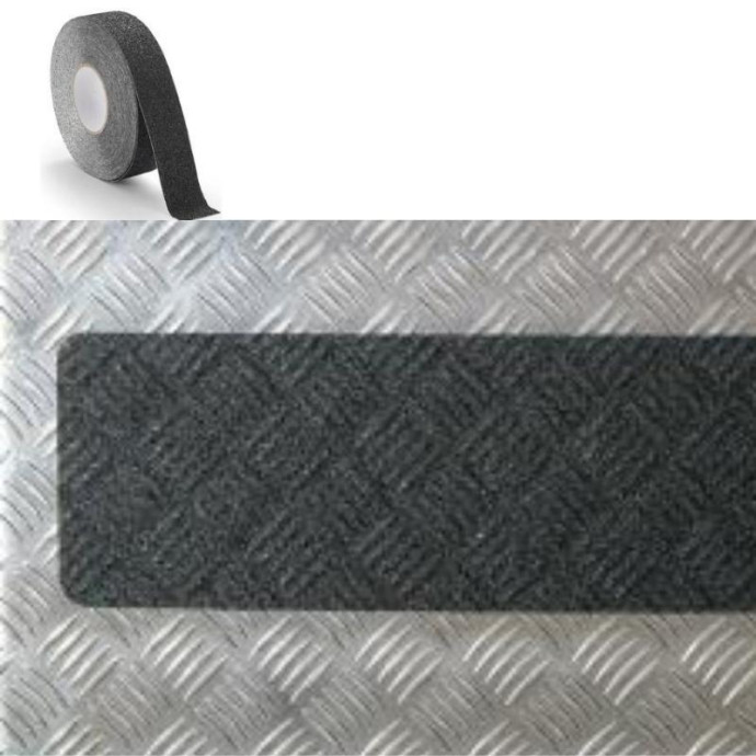 Nastro nero adesivo antiscivolo malleabile. 18,3 m x 50 mm