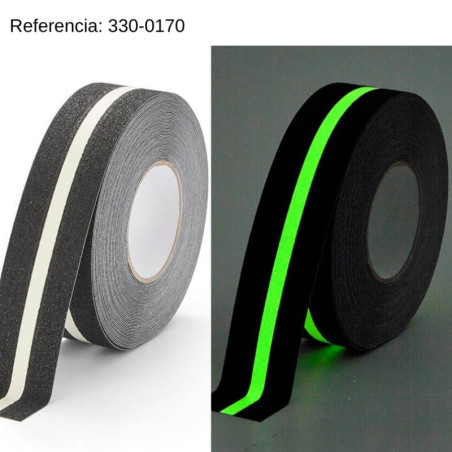 Cinta fotoluminiscente adhesiva antideslizante. disponible en diferentes medidas
